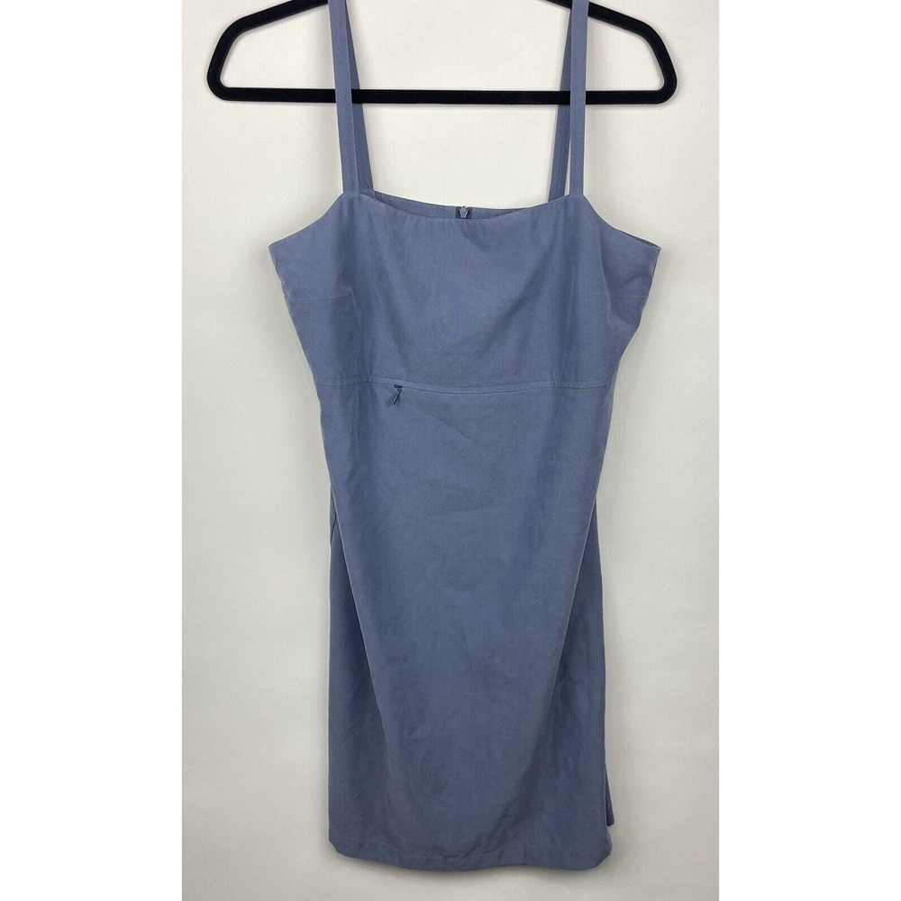 Vintage Patagonia Womens Duway Dress Periwinkle Blue Zip Fitted Size 10